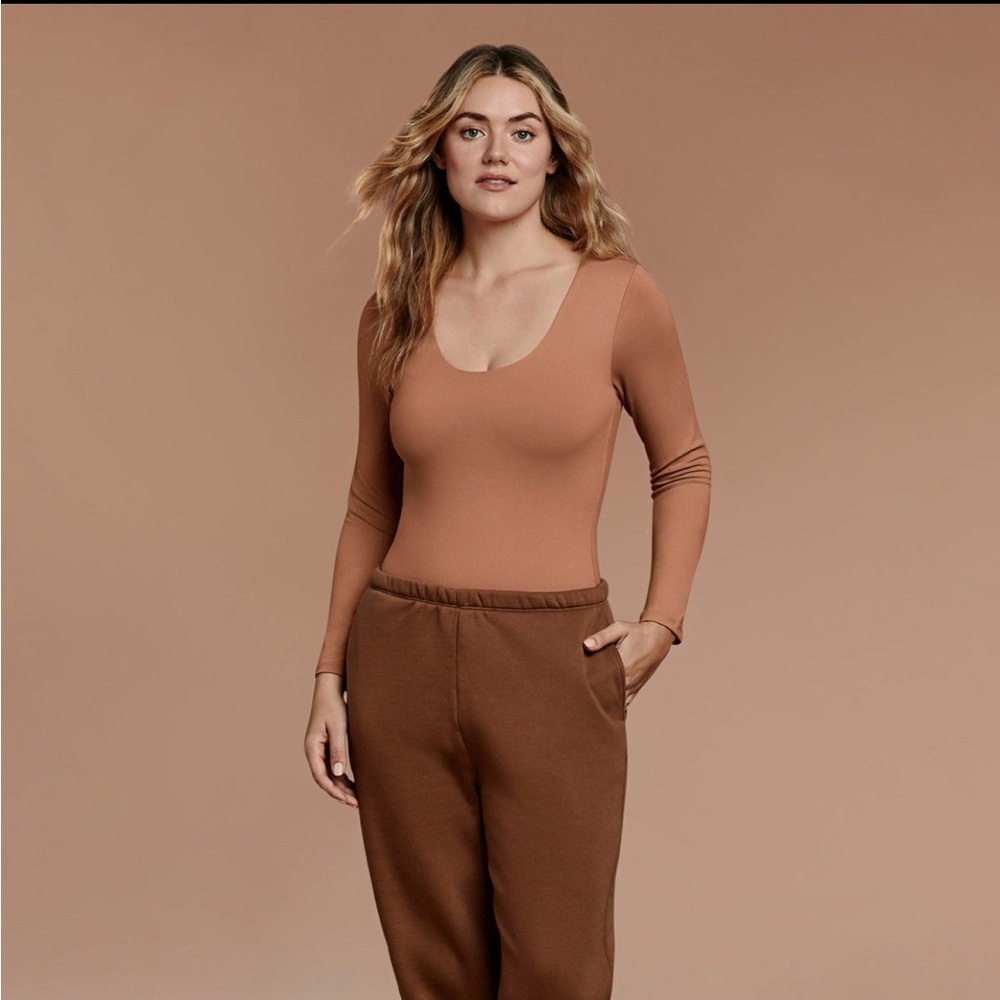 Nuuds Women's Long Sleeve Scoop Neck Bodysuit
